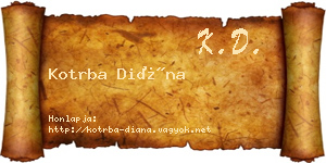 Kotrba Diána névjegykártya